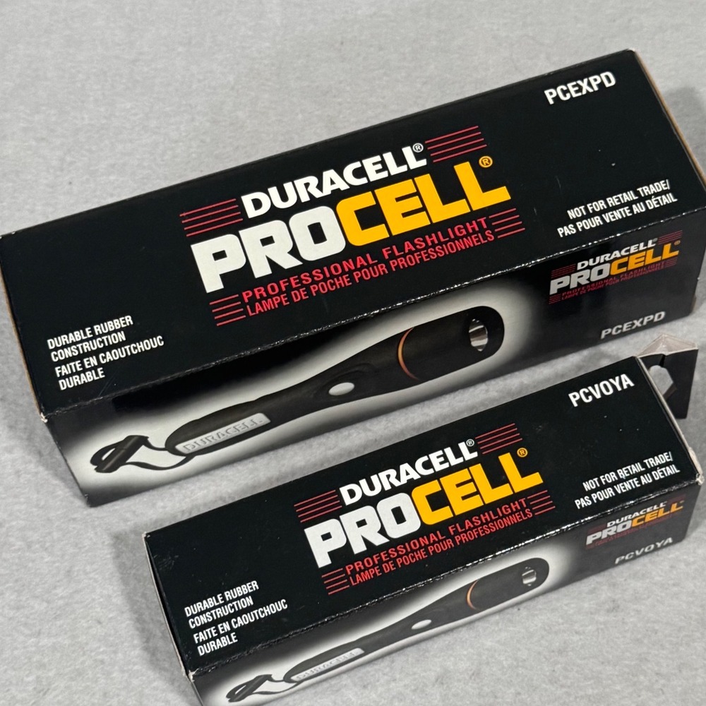 Duracell Procell Flashlight 2 Pack Black Rubber Professional PCEXPD PCVOYA